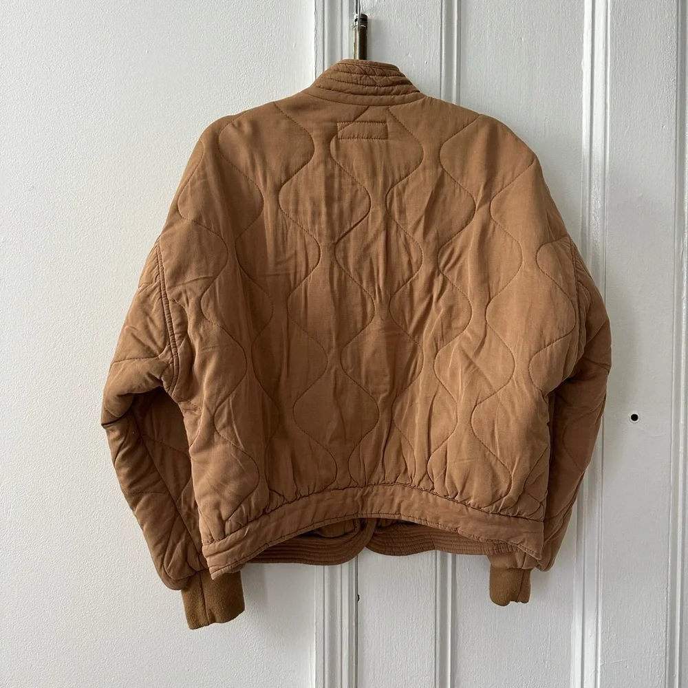 Blank NYC Quilted Puffer Jacket in Camel Brown - Picture 4 of 4